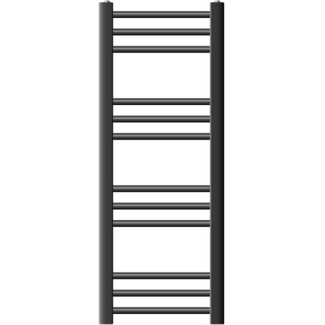 LuxeBath Radiateur de Salle de Bain Sahara 300 x 800 mm Anthracite Raccord Latéral Droite au Bas, avec Résistance Électrique 600W Thermostat Affichage Digital, Sèche-Serviettes à Cartouche Chauffante (1/5)