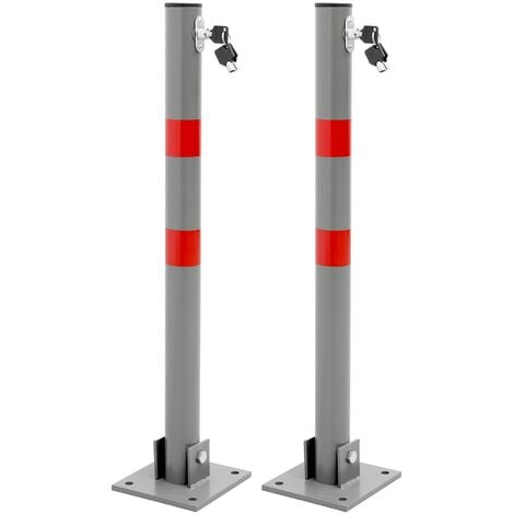 2x Barrière de parking rabattable poteau de stationnement borne de poste 67 cm