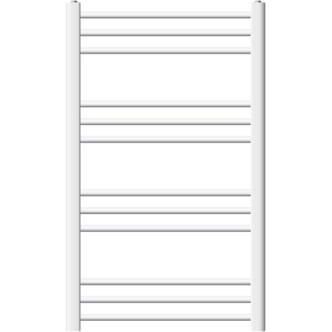 ECD Germany Radiateur Sèche-Serviettes Sahara - 600 x 800 mm - Blanc - Connexion Latéral - sans Kit de Raccordement - Forme Courbé - avec Kit de montage Mural - Sèche Serviette pour Salle de Bain (1/5)