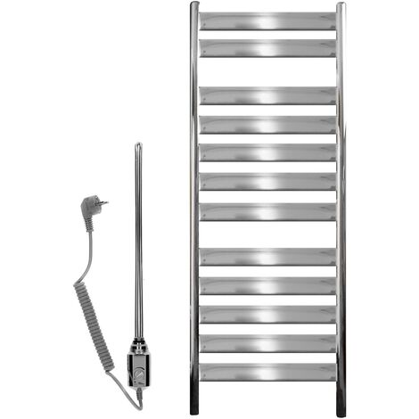 Ecd Germany – Sèche-serviette électrique 500 x 950 mm – Puissance 600W – Chromé – Chauffe-serviettes design moderne – Instructions de montage incluses (1/5)