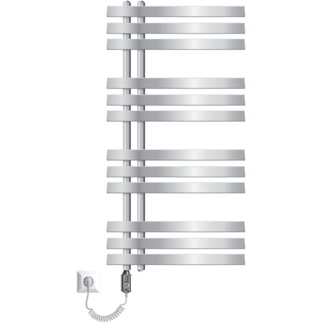 Luxebath – Sèche-serviette électrique 500 x 1000 mm – Chrome – Élément chauffant 600W – 12 tubes – Pression 5 bar – Pour salle de bain (1/5)