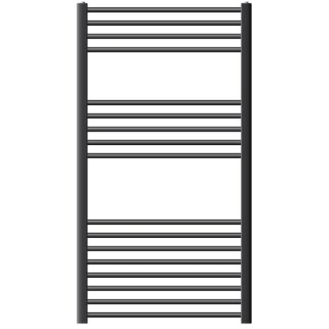 ECD Germany Sèche-serviettes Sahara - 750 x 1200 mm - anthracite - droit avec raccordement latéral - radiateur salle de bain (1/5)