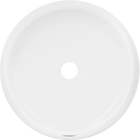 ECD Germany Vasque à Poser Lavabo Salle de Bain - Ø 350 x 120 mm - en Céramique - Rond - Blanc - Vasque Salle de Bain Lave-Mains Évier - Lavabo à Poser - Design Moderne - sans Kit de vidange