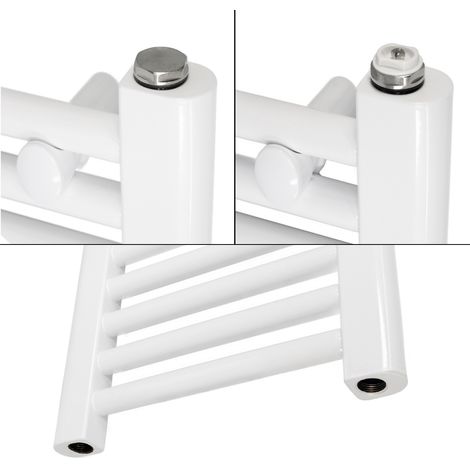 Porte-serviettes sèche-serviettes radiateur pour intégrer dans le circuit deau chaude Compatible avec les systèmes de chauffage standard. tubes en acier avec finition laquée en blanc 1500 x 500 