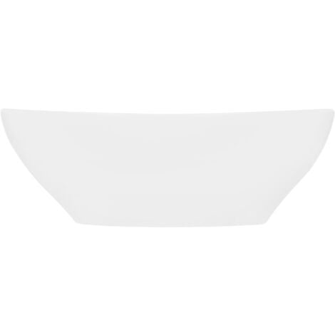 ECD Germany Vasque à Poser Lavabo - Ovale - 410 x 330 x 142 mm - en Céramique - Blanc - Évier Lave-Mains Salle de Bain - Connexion Standard - Design Classique - Sans kit de vidange