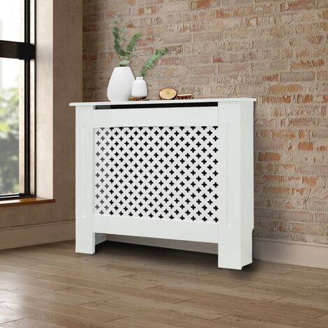 Cache-radiateur moderne et durable en panneau MDF pour salon Blanc