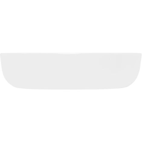 ECD Germany Lavabo Salle de Bain - 600 x 420 x 145mm - en Céramique - Ovale - Blanc - Lave-Mains Évier - Lavabo Vasque à Poser sur Meuble - Design Moderne - Sans Kit de vidange