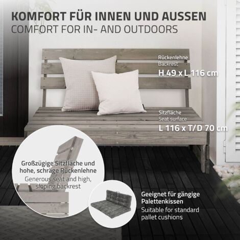 Banc de Jardin 3 Places avec 2x Adirondack Chaise, Bois Massif de Pin, Gris, Banc avec Dossiers 120x76,5x80 cm - Gamm vert Banc de Jardin 3 Places avec 2x Adirondack Chaise, Bois Massif de Pin, Gris, Banc avec Dossiers 120x76,5x80 cm - Gamm vert