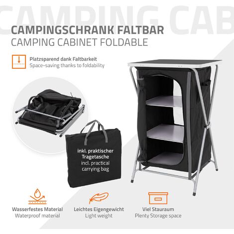 Cuisine De Camping Mobilier Pliable Kaki Armoire Sac Transport Etageres A Ranger