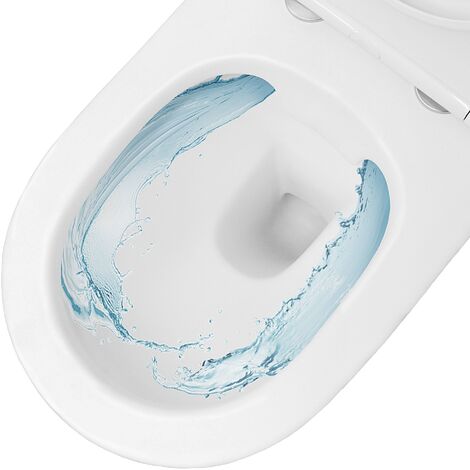 Horow Toilette Suspendu sans Rebord, blanc, avec Siège WC Amovible