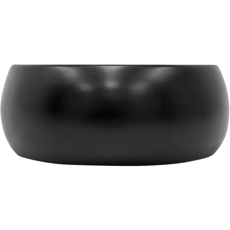 Lavabo Céramique Noir Mat à Poser - Vasque Ronde 40x40x15.5 Cm - Marque LuxeBath - Neuf