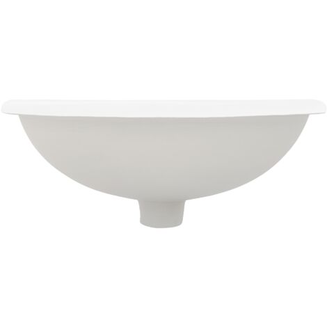 Lavabo En Céramique Blanc Moderne 41x33 Cm - Avec Garniture De Vidage Chromée - Neuf