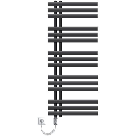 ECD Germany Iron EM Design Radiateur sèche-serviettes 900W - 500 x 1200 mm - Anthracite -  Sèche-serviettes chauffant (1/5)
