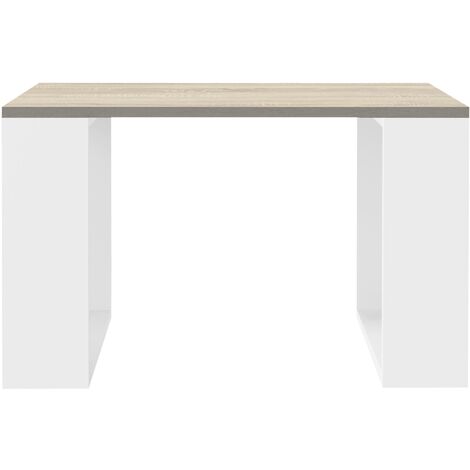 Table Basse Blanche 110x50x41 Cm Avec 4 étagères - Design Moderne - Rangement Spacieux - MDF Résistant
