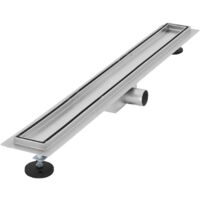 LuxeBath Caniveau de Douche 80 cm 2en1 à Carreler, Argent, Acier Inoxydable, avec Appareil Désodorisant et Filtre à Cheveaux Amovible, Pieds Réglable en Hauteur, Siphon Double Face, Écoulement de Sol