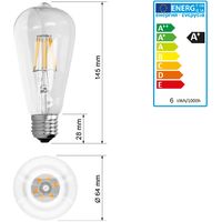 10x E27 piston filament de l'ampoule LED ampoules de cru de 6W lumière blanche chaude