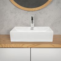 Lavabo vasque salle de bain en céramique suspendu / à poser angulaire 515x360mm