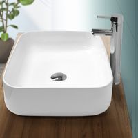 Lavabo vasque à poser céramique lave-main salle de bain blanc 505 x 395 x 135 mm