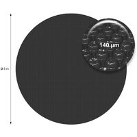 Bâche solaire pour piscine film à bulles isolant thermique rond noir 5m 140µm