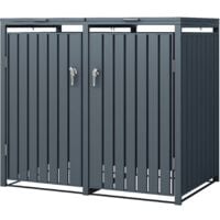 ML-Design Abri Cache 1 Poubelle, 68x80x120cm 240L, Anthracite Aspect Bois Foncé, En Acier