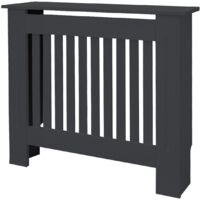 Ml-Design – Cache-radiateur en MDF anthracite 78x19x82 cm – Habillage décoratif traditionnel – Surface d'étagère pour décoration intérieure