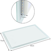 WYCTIN® LED Badspiegel Badezimmerspiegel mit Beleuchtung Wandspiegel mit Touch-Funktion 90x70cm