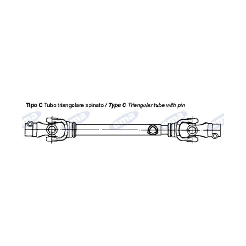 Albero cardanico AMA Cat. 4 omologato CE 4x800mm - 01719