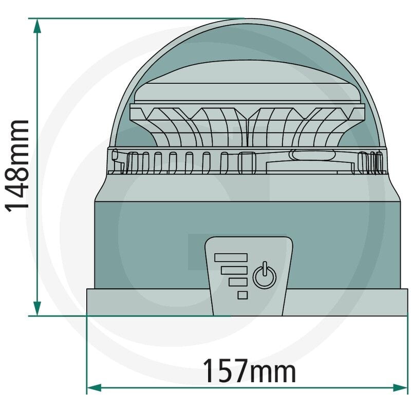 Girofaro lampeggiante a led magnetico per trattore , muletto arancio 12 -24v