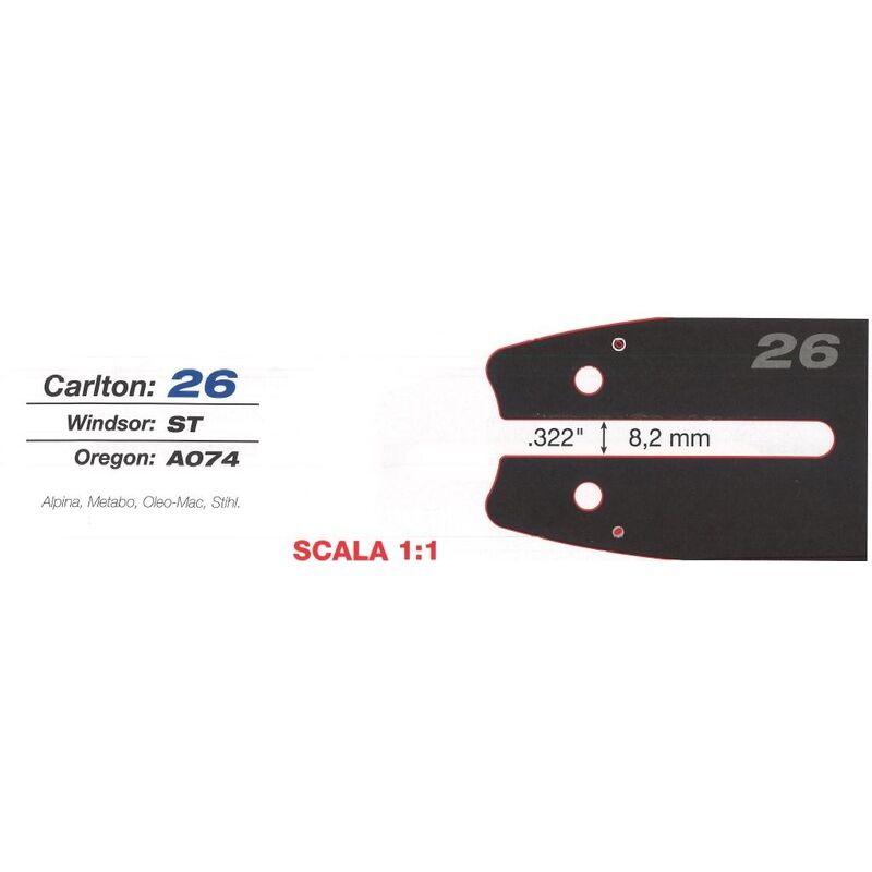 Catena per motosega passo 3/8 ricambio Carlton professionale / 1.3 mm /  44 maglie (profilo basso)