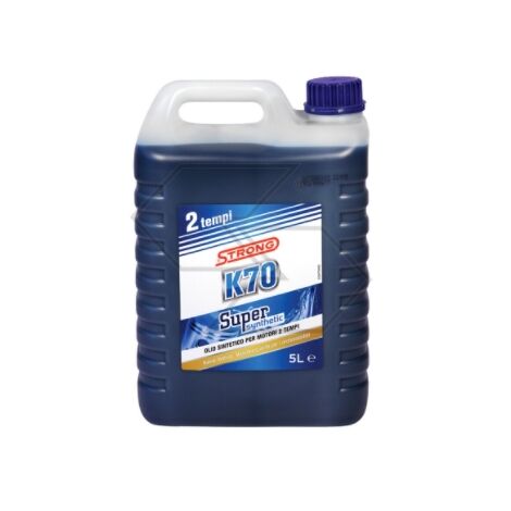 Olio miscela Strong K70 SUPER SYNTHETIC motore 2 tempi motosega 5 LITRI