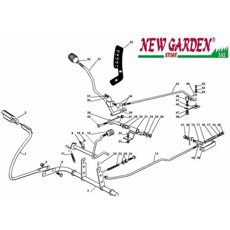 Esploso comando freno cambio trattorino rasaerba 72cm XF130 CASTELGARDEN 2012-13 23 MOLLA FRENO