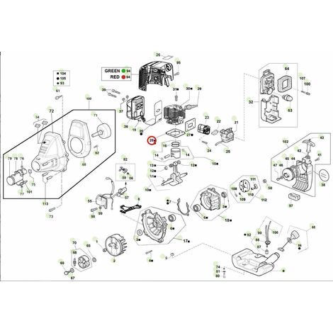 Guarnizione cilindro ORIGINALE ACTIVE decespugliatore modelli 2.5 - 2.9 022115