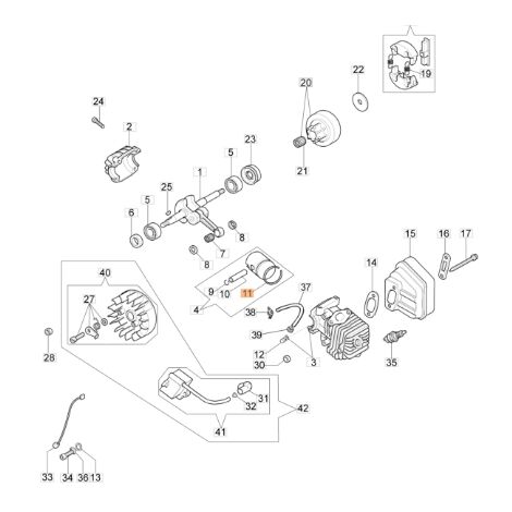 Segmento pistone motosega modelli 925 GS260 ORIGINALE EMAK 50160143R