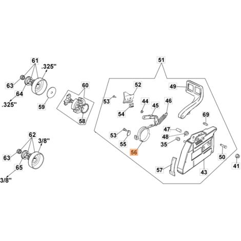 Nastro freno motosega modelli 956 962 ORIGINALE EMAK 50010039R