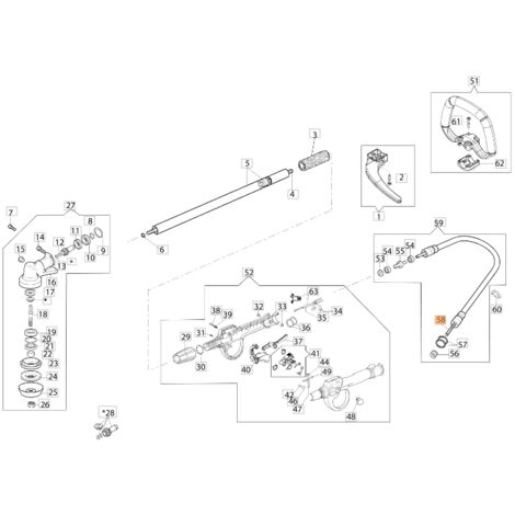 Albero flessibile decespugliatore modelli BCF530 ORIGINALE EMAK 61400172R