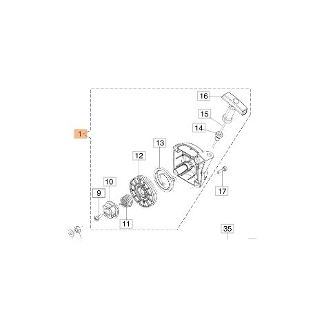 Gruppo avviamento decespugliatore modelli BC350S BC350T 61380101 OLEOMAC