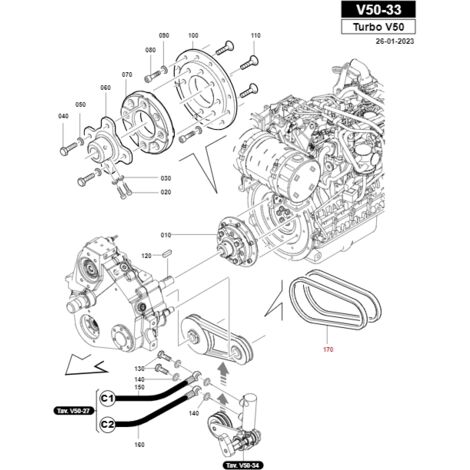 Cinghia Piatto Lame Trattorino MTD MF FMZ 1/2''x184'' 75404188 520413