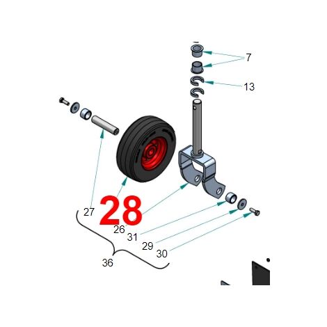 Ruota diametro 280 mm per trinciaerba frontale PERUZZO TEG SPECIAL HD 27020042