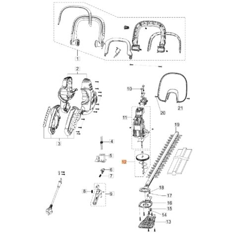 Kit ingranaggi tagliasiepi modelli HC605E ORIGINALE OLEOMAC K43220035