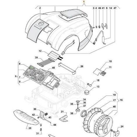 GRUPPO CALOTTA AUTOCLIP M3 ORIGINALE STIGA - 112600373/0