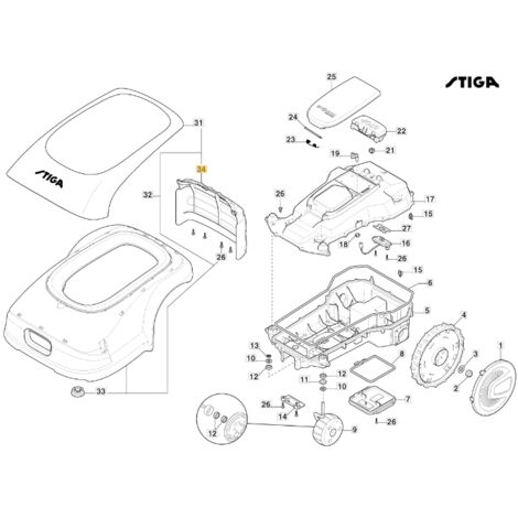 Copertura posteriore robot tagliaerba modelli A1000 ORIGINALE STIGA 322110085/0 (1/2)