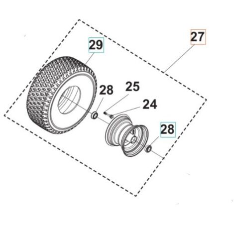 Ruota Originale Husqvarna 582943001 - Ricambio Singolo Per Tagliaerba E Macchinari