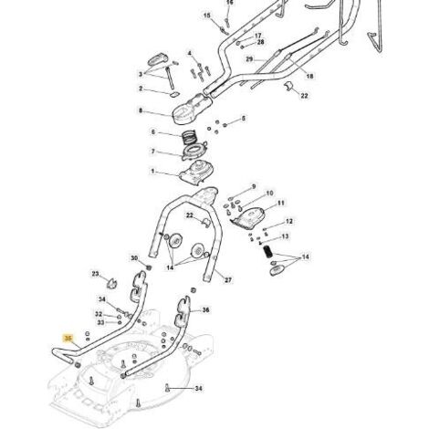 PARTE INFERIOREMANIGLIA DX MCS 50 STIGA GRIGIO ORIGINALE STIGA - 381007717/0