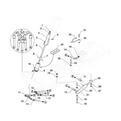 TUBO IDRO DX CILINDRO STERZO PFM ORIGINALE STIGA - 387869502/1