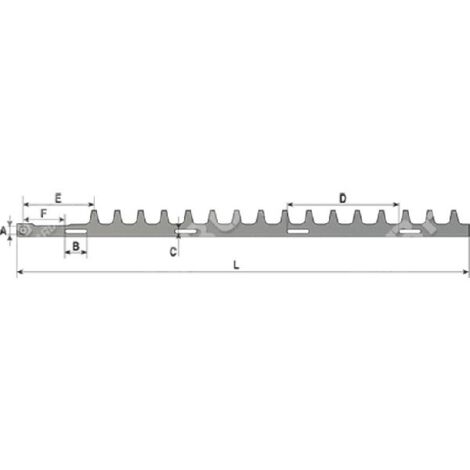 Lama superiore lunghezza 835 mm Taglio singolo per tagliasiepi GREEN LINE COMPATIBILE - 016006