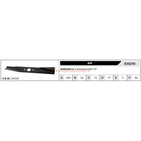 Lama AYP per trattorino tagliaerba rasaerba tosaerba 2 lame piatto 36 R302602 Lama AYP per trattorino tagliaerba rasaerba tosaerba 2 lame piatto 36 R302602