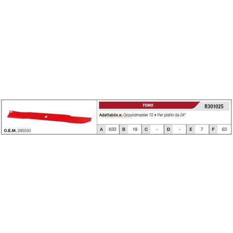 Lama per tagliaerba tosaerba compatibile TORO 394MM RIF 1100174 | N Lama per tagliaerba tosaerba compatibile TORO 394MM RIF 1100174 | N