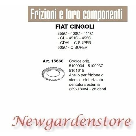 Anello frizione sterzo 15668 28denti trattore FIAT CINGOLI 355C 400 411 451 455