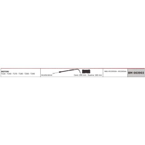 Cavo acceleratore MITSUBISHI decespugliatore T110 T140 cavo 200 mm guaina 160 mm