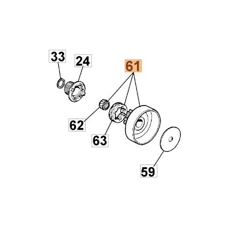 Campana frizione motosega modelli 970 971 980 981 985HD 097000207 OLEOMAC